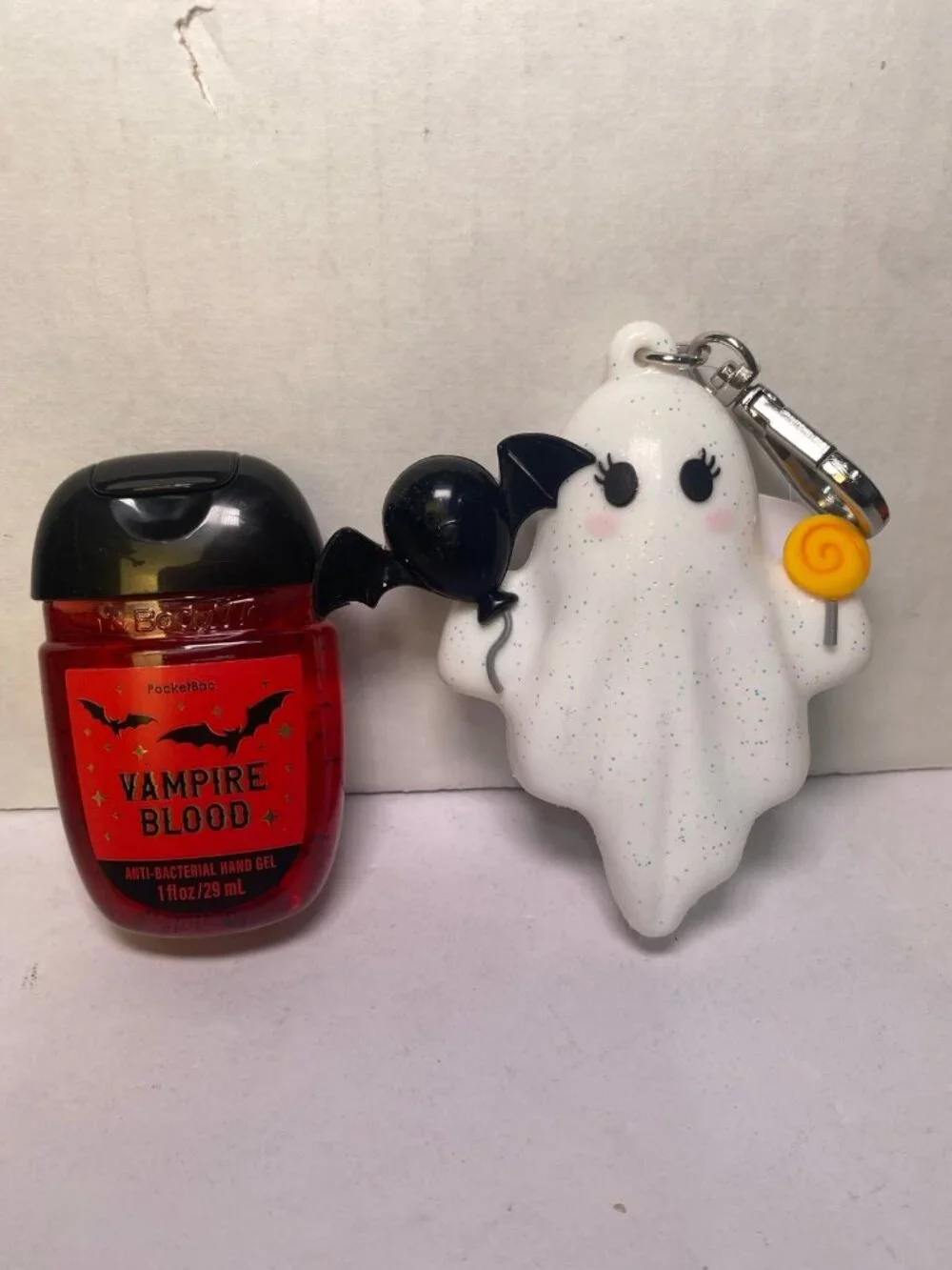 Halloween Ghost Pocket Bac Holder & “Vampire Blood” Hand Sanitizer BBW